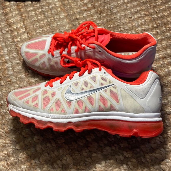 Nike Air Max 2011 Running Shoes Women's US 9.5 White Orange Sneakers Athletic - Picture 1 of 8